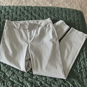 Old Navy Navy and White Striped High Rise Pixie Pants